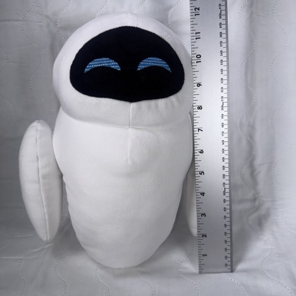 Eve White Robot 11" Rare Plush Soft Stuffed Doll WallE & Eve Disney - Picture 9 of 10